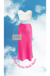 Pink Satin Midi Skirt RFD
